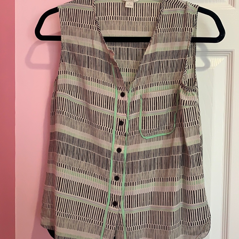 Fossil printed dressy tank top